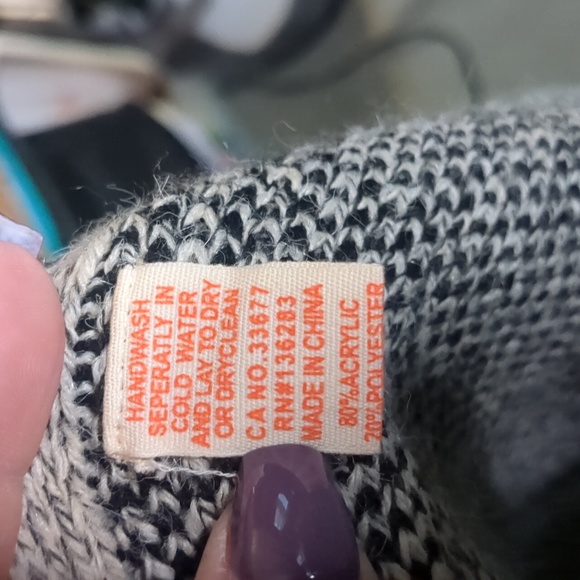 ORANGE FASHION VILLAGE* hooded sweater duster gray outlined in black w/ - Picture 9 of 9